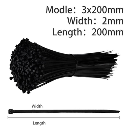 500/200/100 Stück Nylon - Kabelbinder – Selbstsichernd, 1,9/2,7 mm – Verstellbare Befestigungsschlaufe für Heim, Büro & Garten - FUXL - Shopify