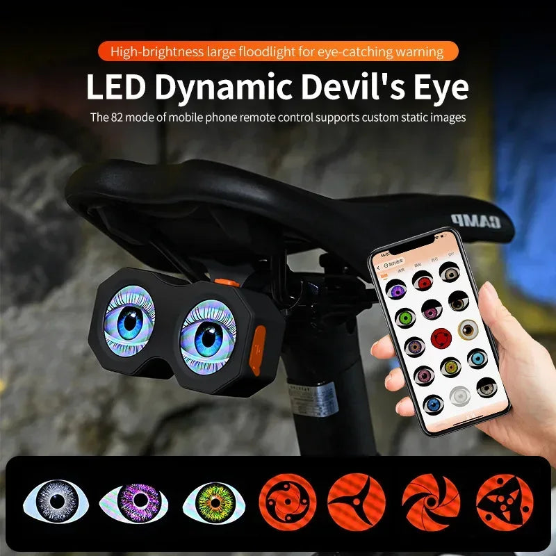 LED Motorrad Rücklicht mit Teufelsauge-Design – Dynamische Atmosphärenbeleuchtung mit App-Steuerung - FUXLShop