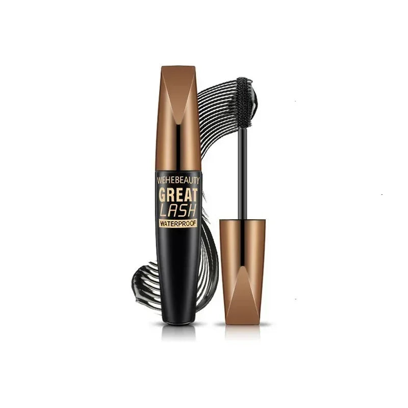 5D Wasserdichte Mascara Verlängert Wimpern Verlängerung Schwarz Seide Faser Mascara Weibliche Make-Up Kosmetische Wasserdichte Mascara