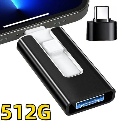 4-in-1 USB-Stick für iPhone, iPad, Android & PC – USB 3.0, 256 GB bis 2 TB
