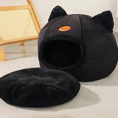 Tiefschlaf-Katzenbett im Winter – Kuscheliges Höhlenbett, Wärmematte & gemütliches Nest für Katzen & kleine Hunde - FUXL-Shopify
