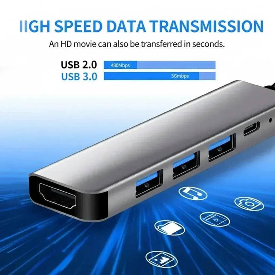 USB-C-Hub-to-4K-HDMI-Compatible-USB-3.0-2.0-Type-C-PD-Charging-Dock-for-MacBook-iPad-Samsung-S10-Dex-TV-Mouse-Keyboard-U-Disk-FUXL-Shopify-44081261 - FUXLShop