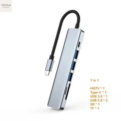 USB C Hub to 4K HDMI-Compatible USB 3.0 2.0 Type C PD Charging Dock for MacBook iPad Samsung S10 Dex TV Mouse Keyboard U Disk - FUXL-Shopify 