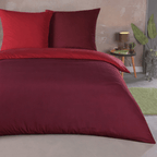 Mikrofaser Bettbezug 220x200 cm Bordeaux/Rot – Uni Bettwäsche-Set King Size