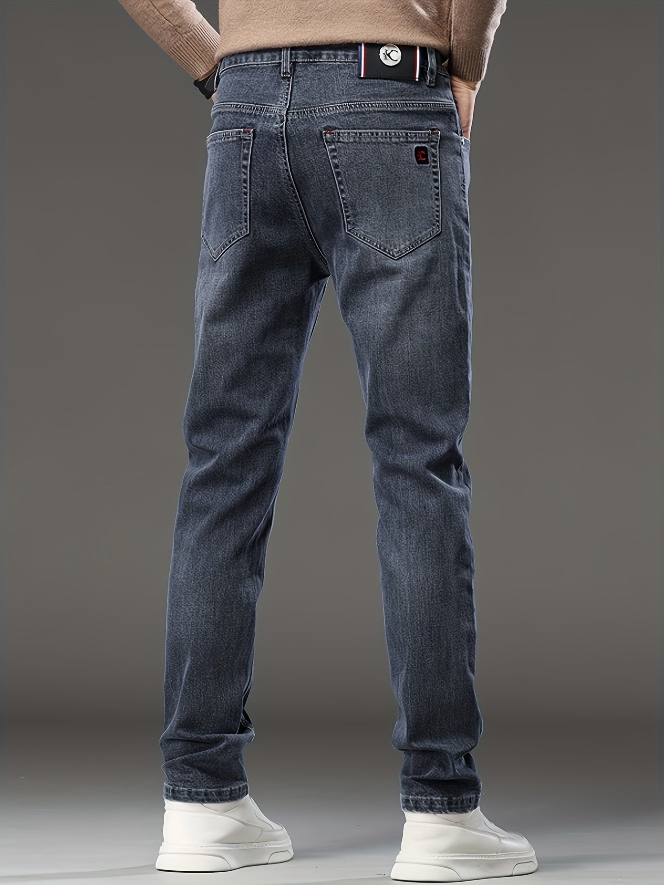 Herren Business-Jeans mit geradem Schnitt und Stretch-Komfort – Farbe Blau