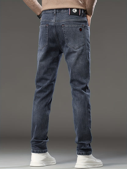 Herren Business-Jeans mit geradem Schnitt und Stretch-Komfort – Farbe Blau