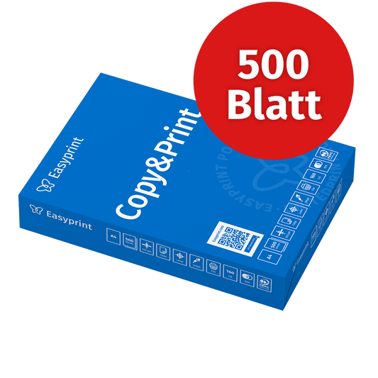 Easyprint A4 Premium-Kopierpapier, 500 Blatt (1 x 500). Hochweiß (CIE 160) für gestochen scharfe Drucke. PEFC-zertifiziert, umweltfreundlich und vielseitig für Drucker, Kopierer und Faxgeräte geeignet.