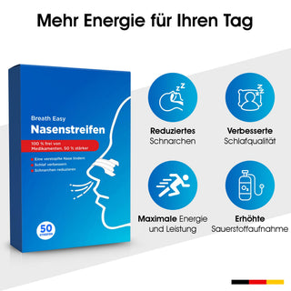 Anti-Schnarch Nasenstreifen 50 Stück – Besseres Atmen beim Sport & Schlafen