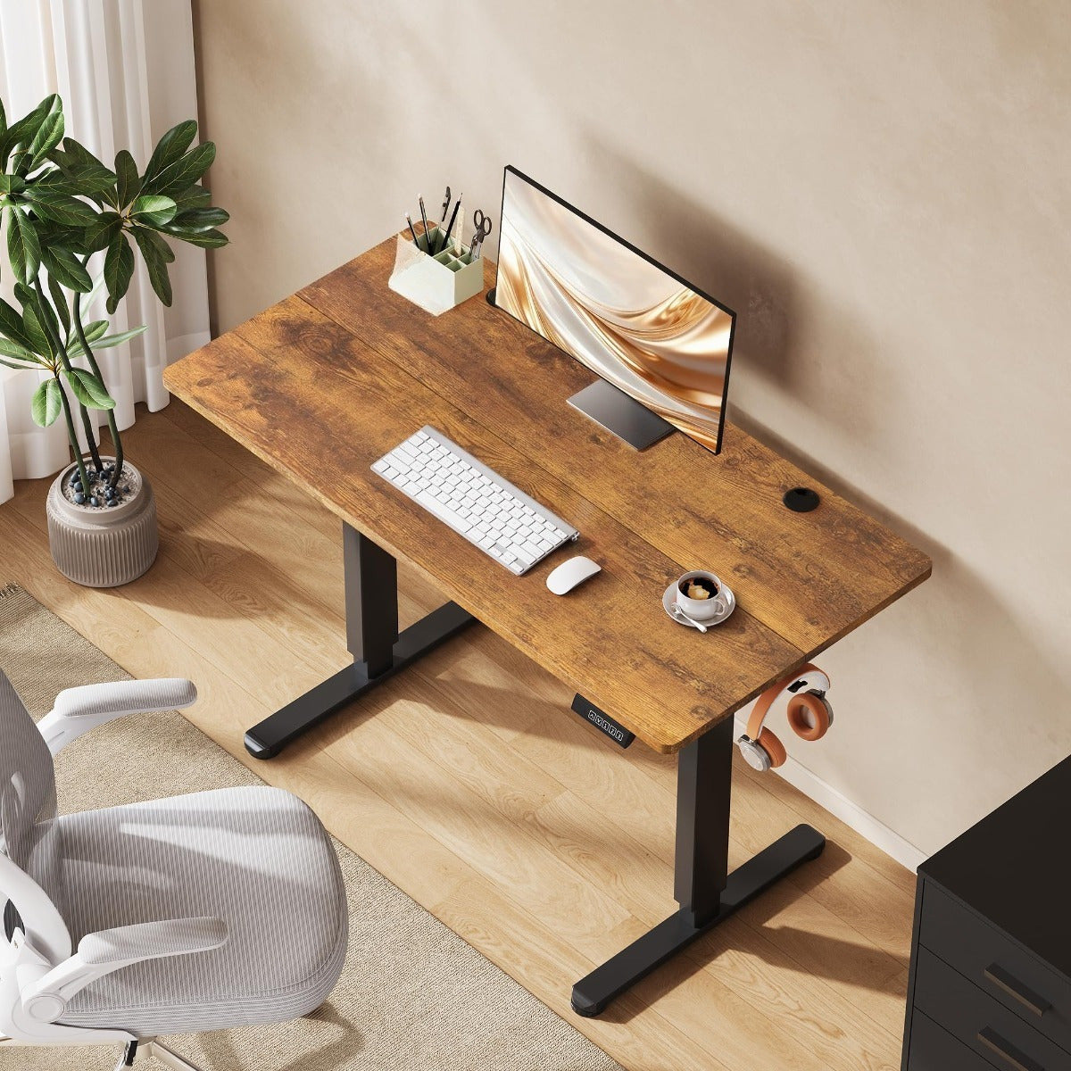 Höhenverstellbarer Schreibtisch 120x60 & 140x70 cm – Sitz-Steh-Schreibtisch, 72–118 cm, elektrisch, 220V