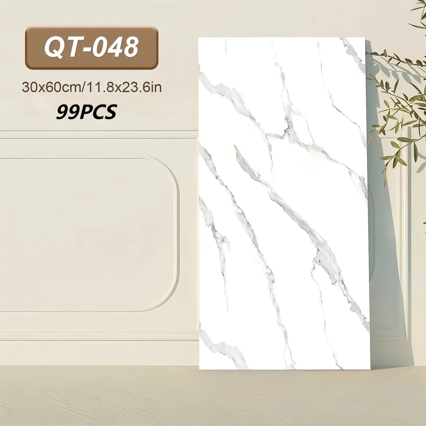 Selbstklebende 3D Marmor-Wandfliesen 60x30cm - Vinyl Fliesenaufkleber für Küche Bad & Wohnzimmer - Abwaschbar (19-99 Stück) - FUXLShop