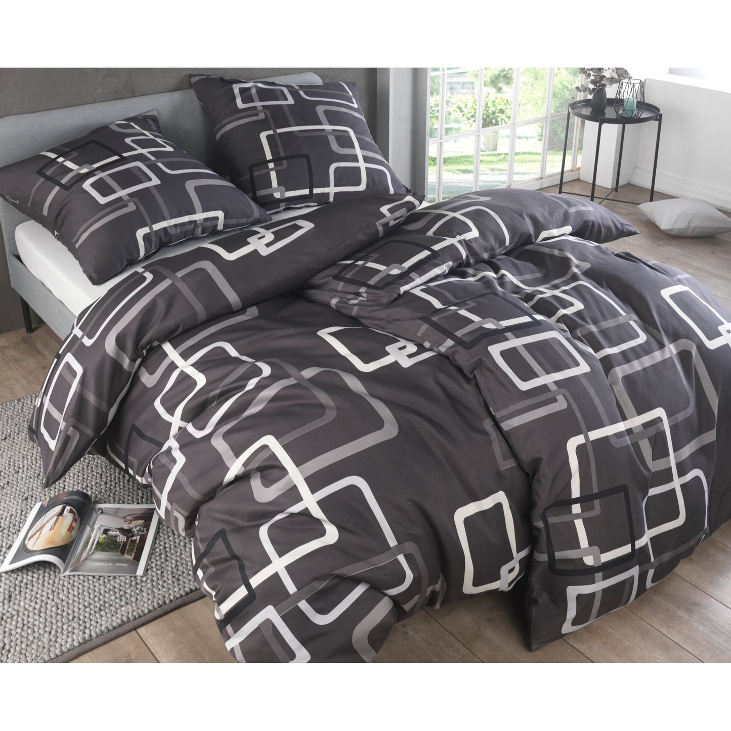 Bettwäsche-Set 135x200 4-teilig – Allergikerfreundlich – Spannbettlaken 135x200 & Kissenbezug 80x80 | Modern & Hochwertig
