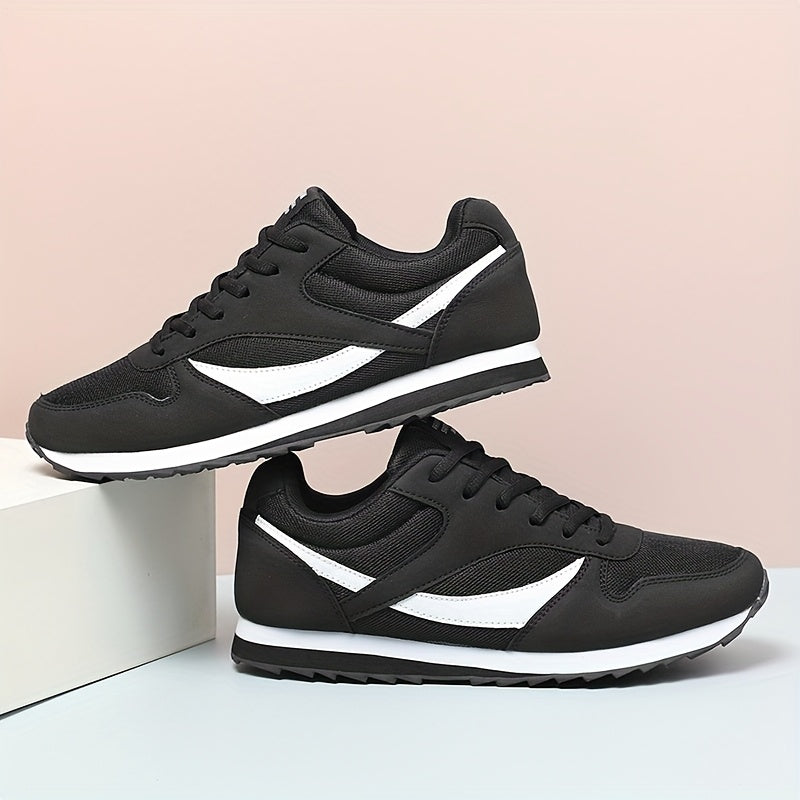 Herren Sneaker – Leicht, strapazierfähig, ganzjährig tragbar – Low-Top mit geometrischem Muster, atmungsaktivem PU/Textil-Obermaterial & Gummisohle für Alltag, Sport & Outdoor