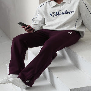 Detailansicht bestickte Winterhose aus Polyester mit leicht elastischem Stoff und geradem Bein