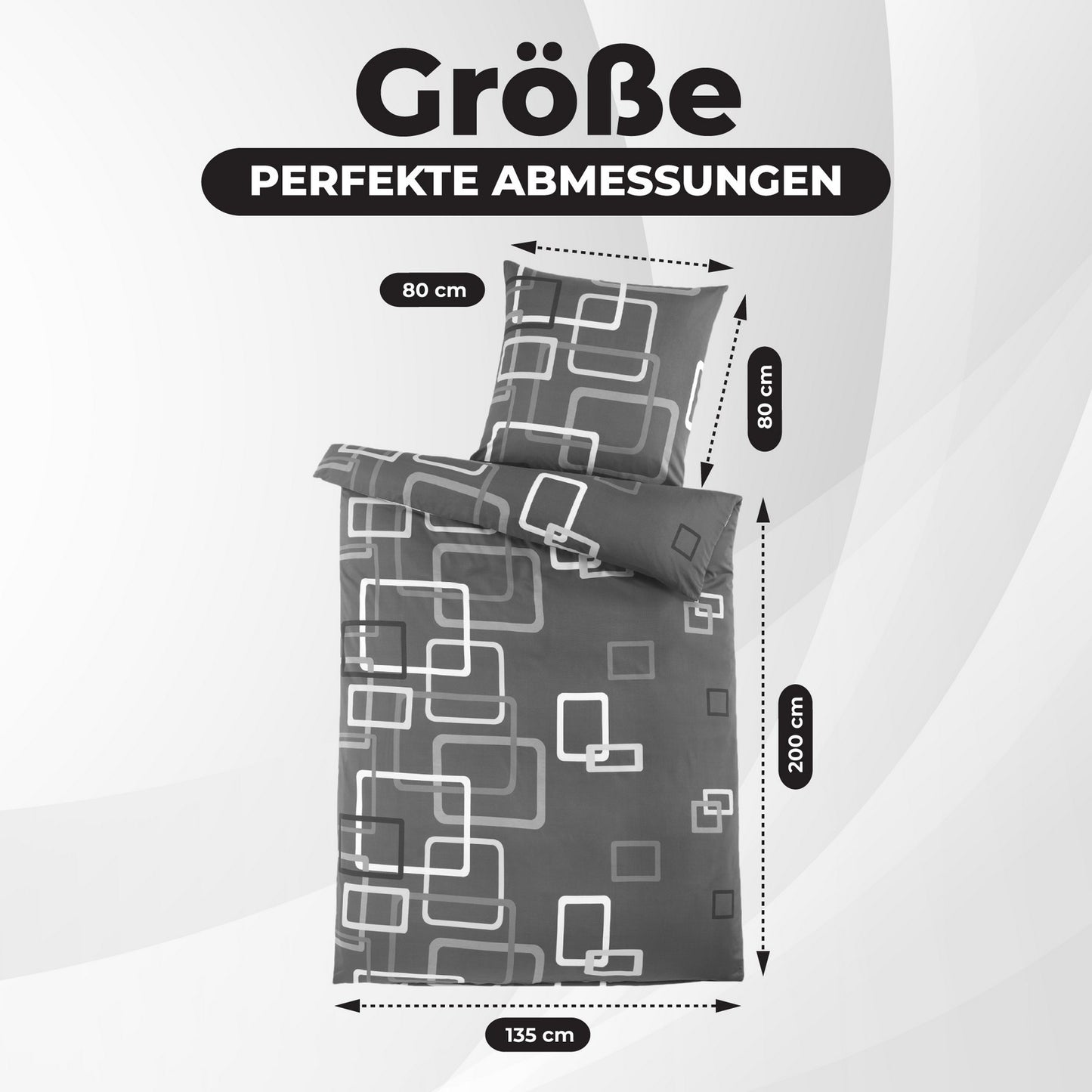 Bettwäsche-Set 135x200 4-teilig – Allergikerfreundlich – Spannbettlaken 135x200 & Kissenbezug 80x80 | Modern & Hochwertig