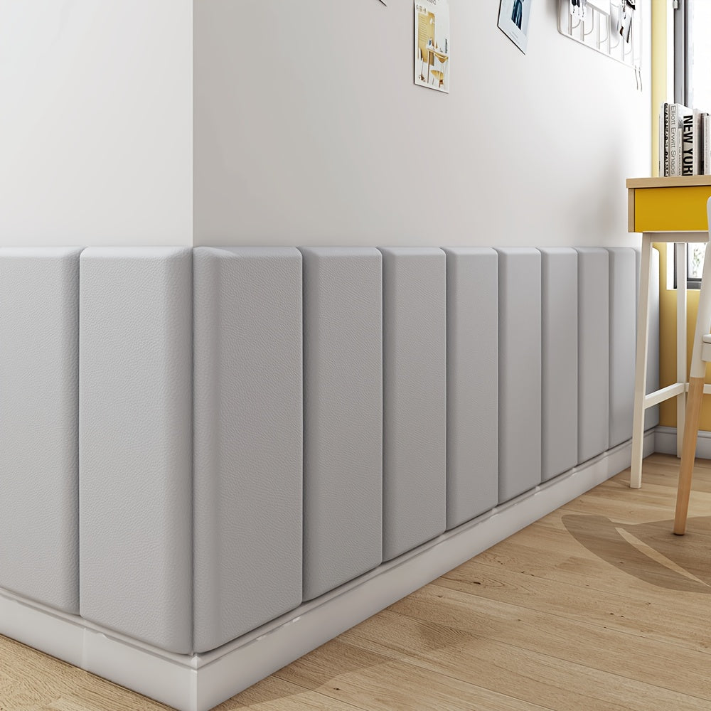 3D Soft Padded Kunstleder Wandpaneel 23x50 cm – selbstklebendes Kopfteil- und Tatami-Schutzpanel
