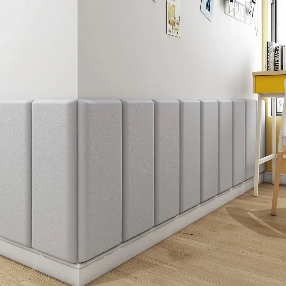 3D Wandpaneele Kunstleder 10er-Pack 23x50 cm – Selbstklebend, gepolstert, für Kopfteil & Wandschutz - FUXLShop