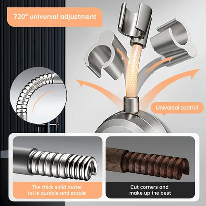 Verstellbarer Duschkopfhalter mit Saugnapf – Wandmontage ohne Bohren, ABS-Kunststoff, Grau - FUXLShop