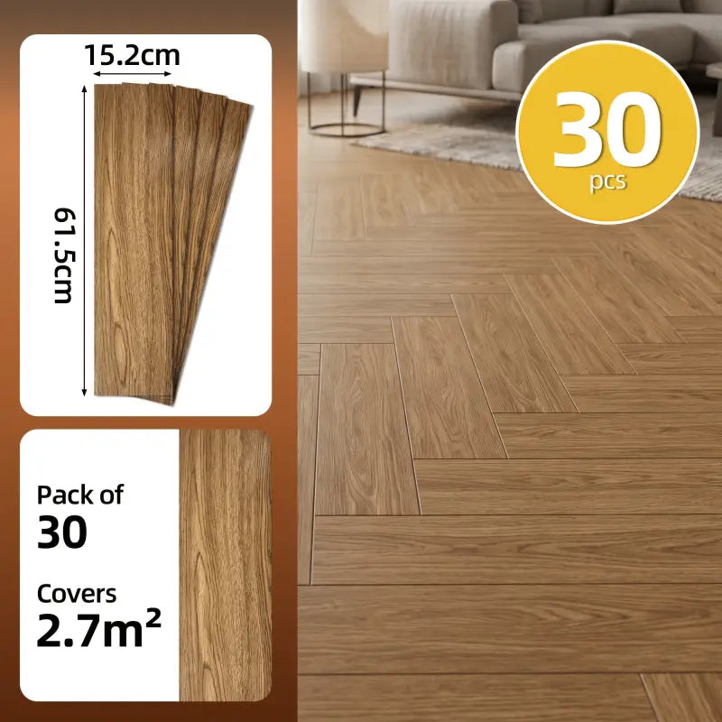 Selbstklebende pvc-bodenfliesen braun holzoptik 15 2x61 5 cm 30 stück schnelle renovierung online bestellen