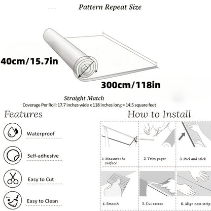 Große Rolle Bodenfliesen-Sticker 39,88x299,97 cm – Selbstklebend, 3 mm dick, modernes Marmor-Design in Weiß/Grau/Gelb – ablösbar