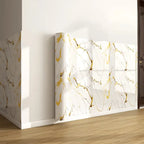 Weiß gold marmor bodenaufkleber rolle 2,5 mm mit glänzendem vinyl für bad küche und wohnzimmer