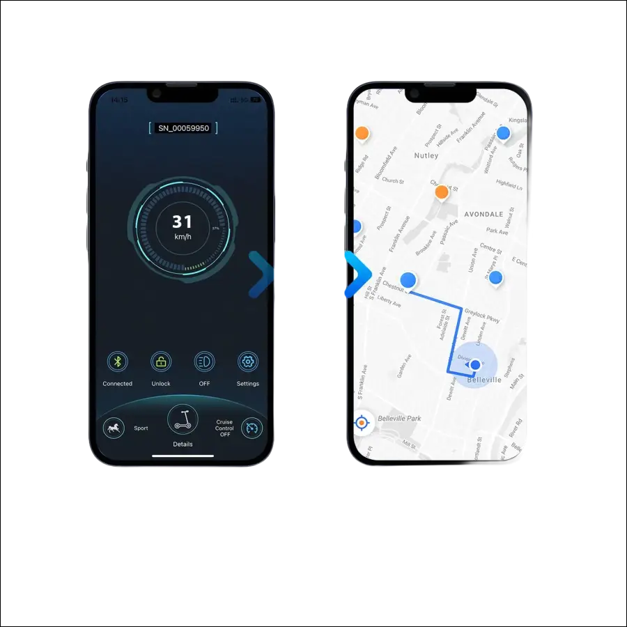 AOVOPRO Smart APP Elektroroller 2025 - 350W/500W Motor 36V/42V 25-45 km Reichweite - Erwachsenen E-Scooter