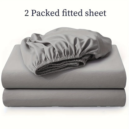 2-teiliges Spannbettlaken-Set – Weich, atmungsaktiv & waschbar, ideal für Schlafzimmer, hautfreundlich & pflegeleicht, modernes Design für jedes Bett - FUXL-Shopify 
