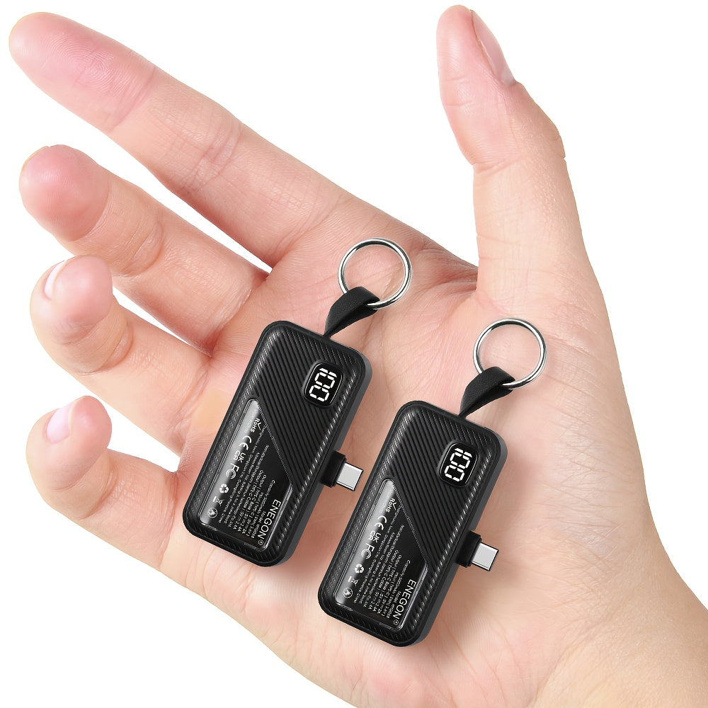 2er-Pack 5000 mAh Powerbanks – ultrakompakt & leicht, 12 W Schnellladung, USB-C & faltbarer Typ-C, ideal für iPhone, Samsung, iPad, Notfall-Strom
