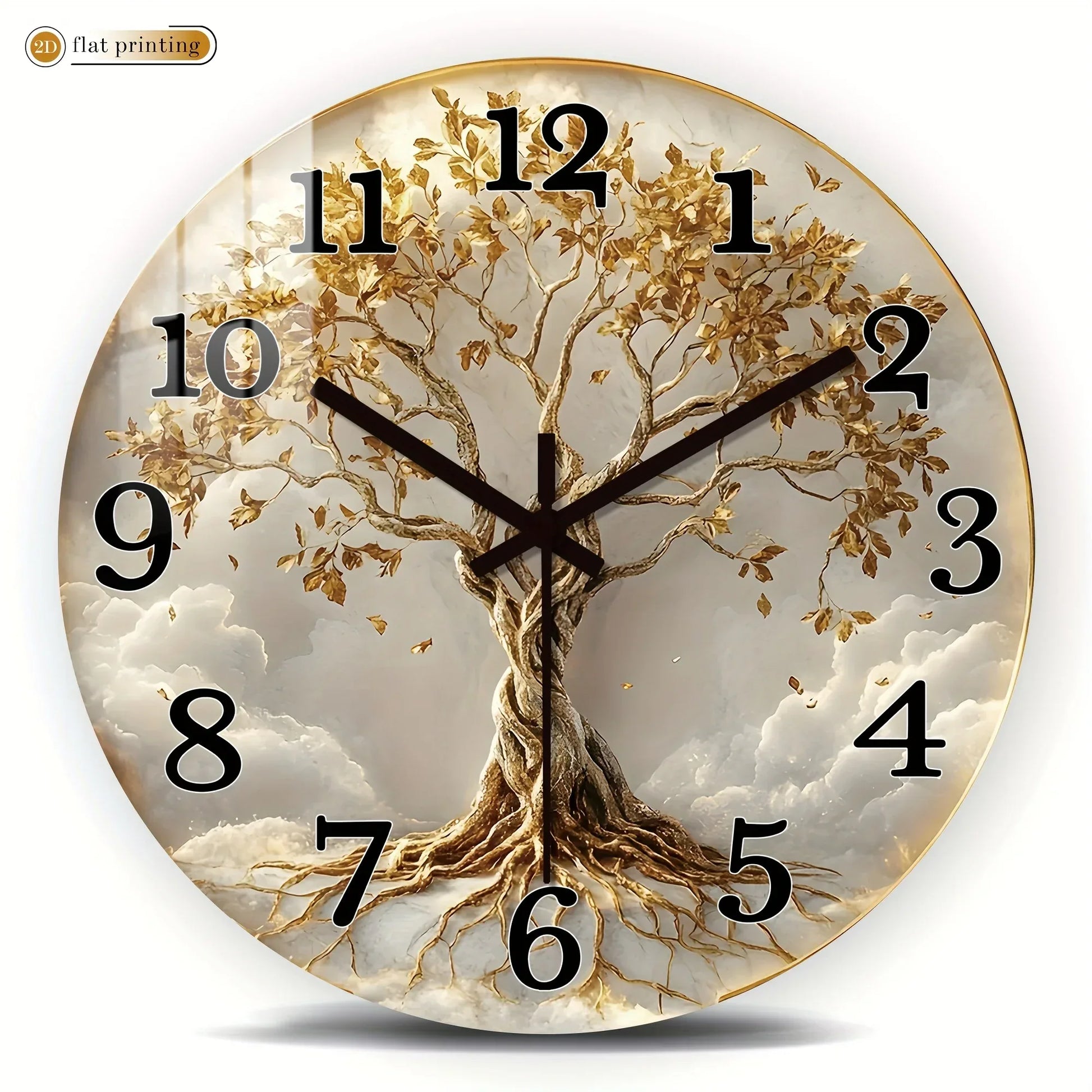Wanduhr Lebensbaum Holz - Lautlos mit Wurzeln & Ästen - Modern 25-40cm - FUXLShop