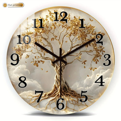 Wanduhr Lebensbaum Holz - Lautlos mit Wurzeln & Ästen - Modern 25-40cm - FUXLShop
