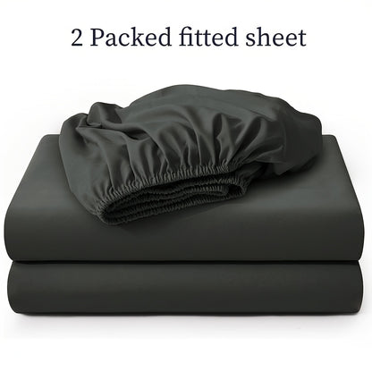 2-teiliges Spannbettlaken-Set – Weich, atmungsaktiv & waschbar, ideal für Schlafzimmer, hautfreundlich & pflegeleicht, modernes Design für jedes Bett - FUXL-Shopify 