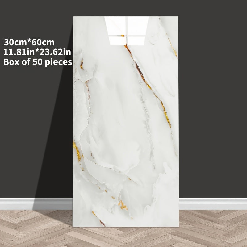 20/30/50 Stück 3D Marmor-Wandfliesen – selbstklebende Schaumstoffpaneele, dickes Design, leicht zu schneiden & reinigen, für Bad, Küche & Wohnzimmer