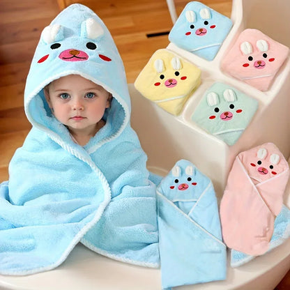 Kapuzenhandtuch mit Tiermotiv – superweich & saugfähig, Coral‑Fleece, 80×80 cm – ideal für Babys & Kinder, Strand, Zuhause & Kinderwagen - FUXLShop
