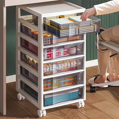 Rollbarer Mehrzweck-Aufbewahrungswagen mit Schubladen – Mobiler Büro-Organizer mit Ablagefach, ideal für Bürobedarf, Bastelmaterial & Zubehör - FUXLShop