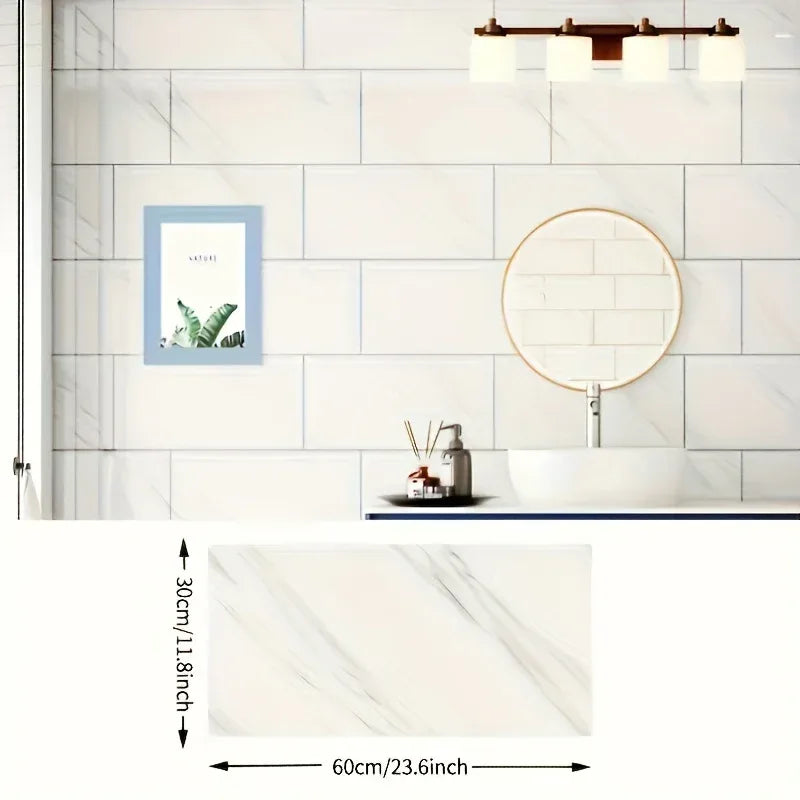 Selbstklebende Wandfliesen Marmor-Optik 20/40 Stück - Wasserfest & Abwaschbar - FUXLShop