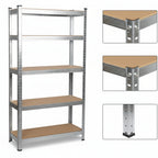 Lagerregal Aufbau Stecksystem ohne Werkzeug – Schwerlastregal 150x70x30 cm schwarz