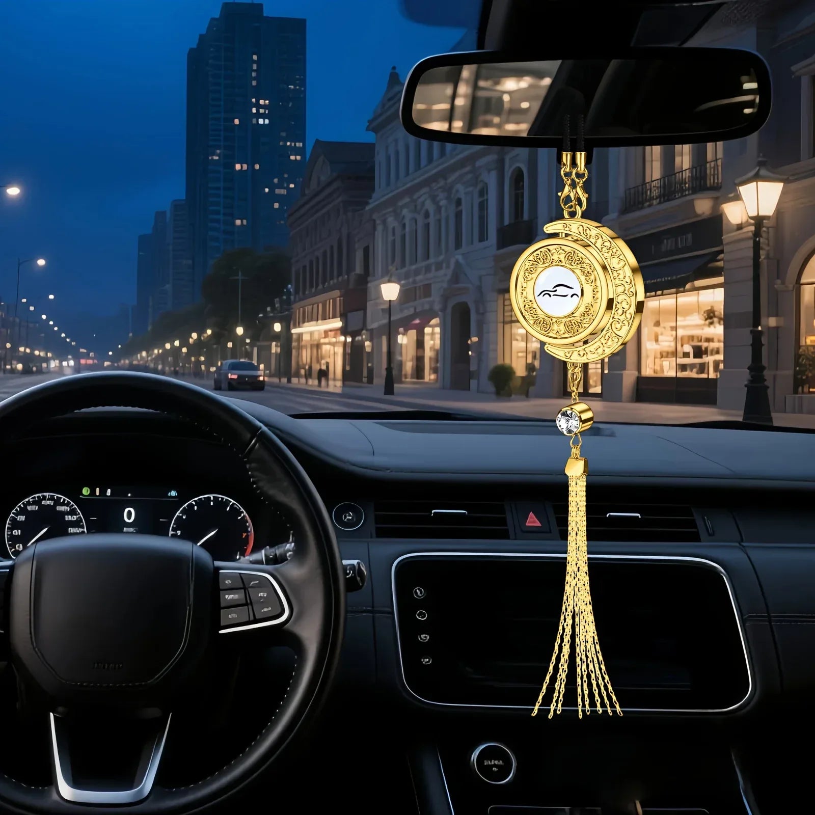 Auto Anhänger Halbmond Gold - Islamische Kalligraphie - Duftdiffusor & Deko - FUXLShop