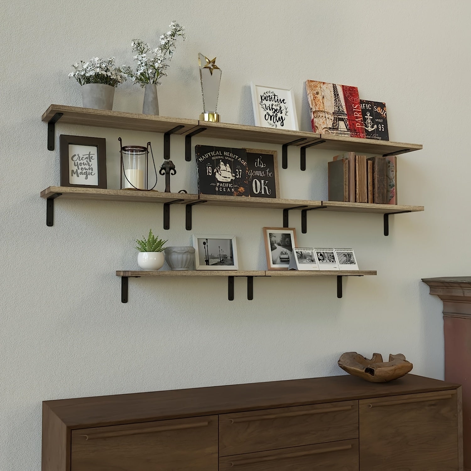 Schwebendes Wandregal 4er-Set – Badezimmer, Küche & Wohnzimmer