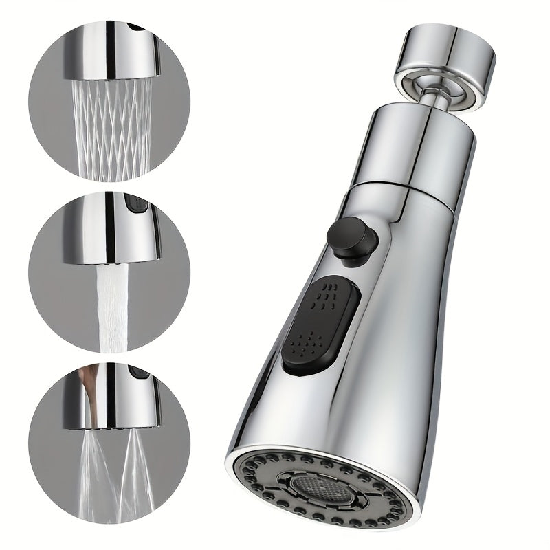 3-in-1 drehbarer Wasserhahn-Aufsatz mit Sprühfunktion – Hochdruck, Spritzschutz, einfache Montage, langlebig & modern