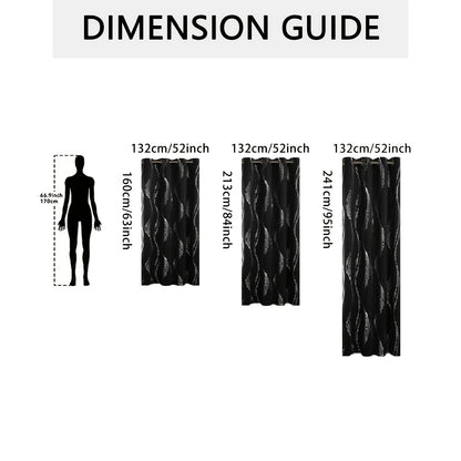 Verdunkelungsvorhänge Schwarz-Weiß Wellenmuster 2er Set - Ösenvorhänge