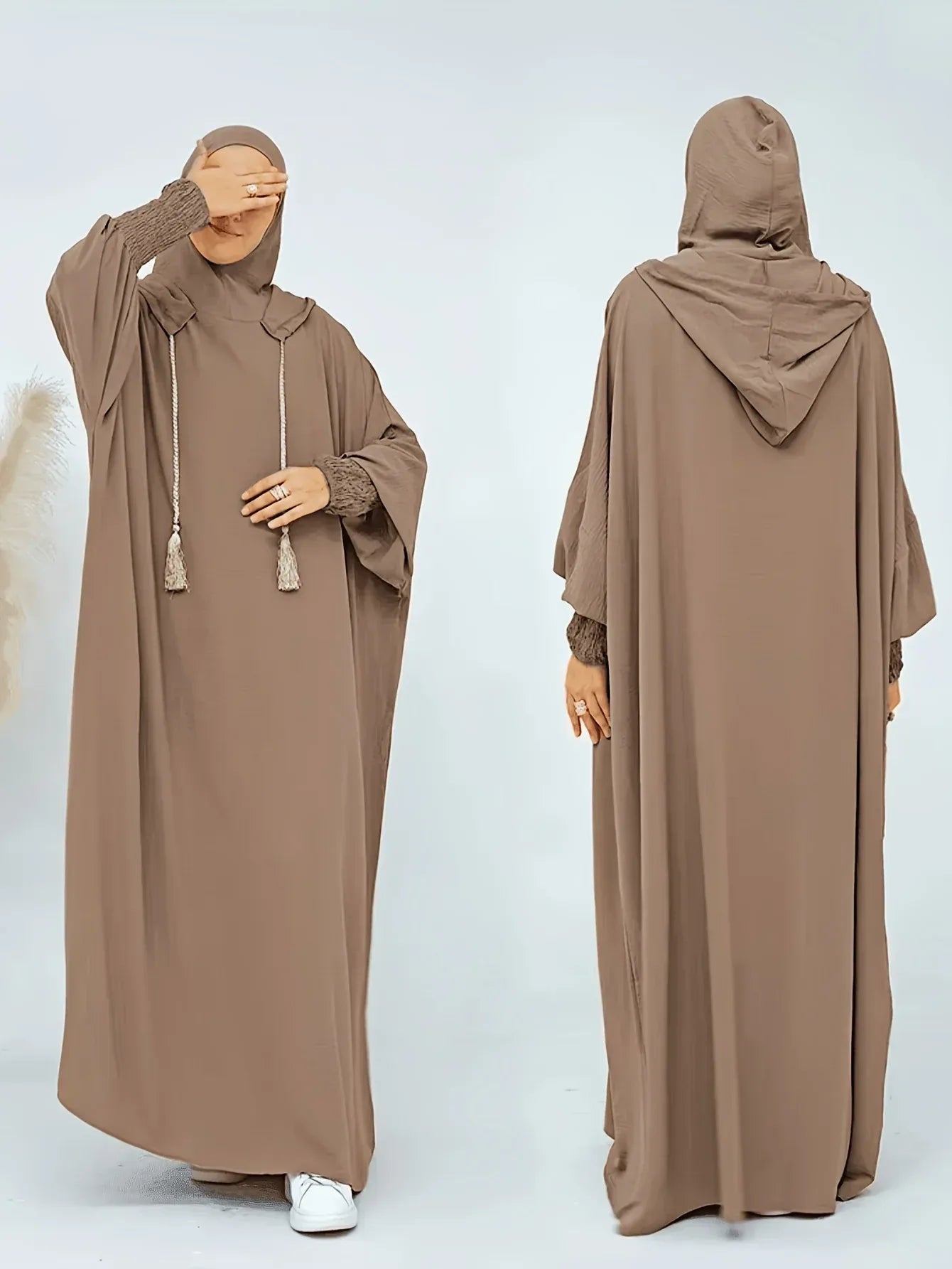 Plus Size Ice-Fiber Hijab Khimar – Faltenfrei, Leicht & Locker | Kapuzen‑Kopftuch für Damen | Frühling Sommer Herbst - FUXLShop