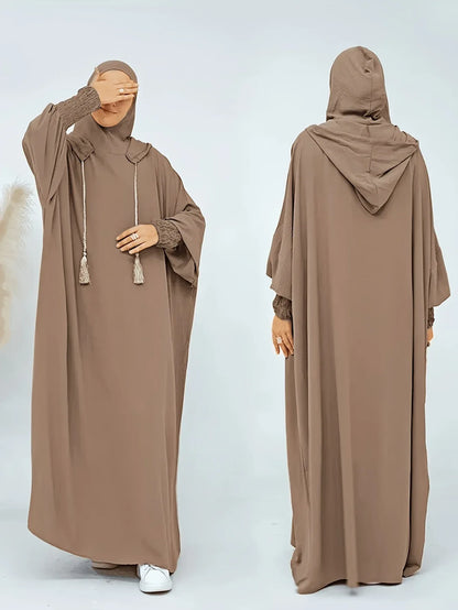 Plus Size Ice-Fiber Hijab Khimar – Faltenfrei, Leicht & Locker | Kapuzen‑Kopftuch für Damen | Frühling Sommer Herbst - FUXLShop
