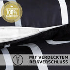 Schwarz-weiß gestreifte bettwäsche-Set 135x200 4-teilig mit verdecktem reißverschluss und allergikerfreundlichem material