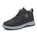 Herren-Winterstiefeletten mit Steppdesign, Schnürung, hellem Innenfutter und Profilsohle
