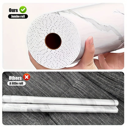 Große Rolle Bodenfliesen-Sticker 39,88x299,97 cm – Selbstklebend, 3 mm dick, modernes Marmor-Design in Weiß/Grau/Gelb – ablösbar
