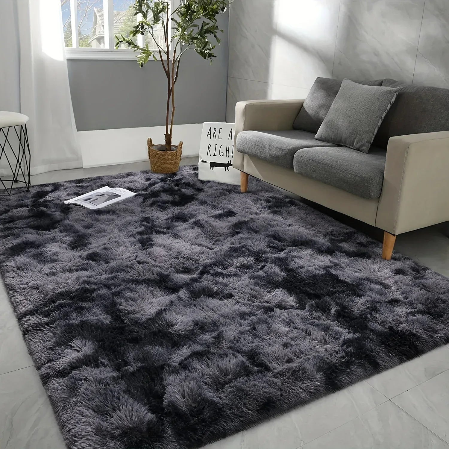 Plüsch Teppich Tie-Dye – Weiche rutschfeste Bettvorleger für Wohnzimmer & Schlafzimmer - FUXLShop