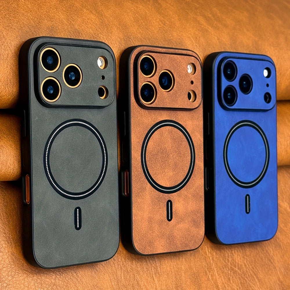 Luxus Leder Handyhülle – Retro Business, MagSafe, für iPhone 11–17 Pro Max & Air