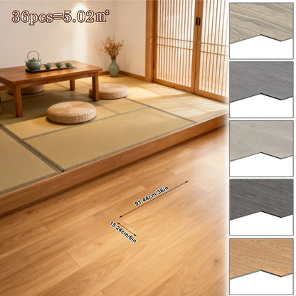 Vinyl-Bodenbelag Selbstklebend 36er-Set – 3D Holzoptik, 5 m² – LILIIN