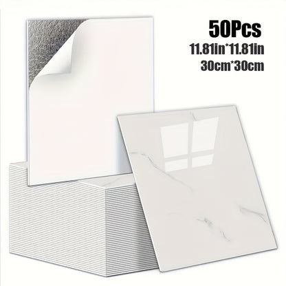 Luxury Marble Wall Panels 47.78×47.78 cm aus 3D-Vinyl, selbstklebend, spritzwassergeschützt und geeignet für Schlafzimmer, Wohnzimmer, Dusche und Bar
