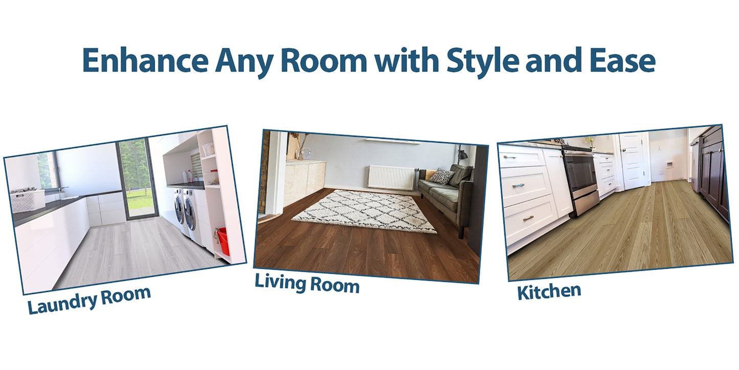 Vinyl Bodenbelag Selbstklebend 50 Stück - Wasserfeste Bodenfliesen Peel & Stick für Küche, Bad & Wohnzimmer