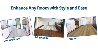 Vinyl Bodenbelag Selbstklebend 50 Stück - Wasserfeste Bodenfliesen Peel & Stick für Küche, Bad & Wohnzimmer